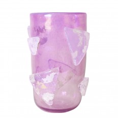 Pink and gold Murano glass vase